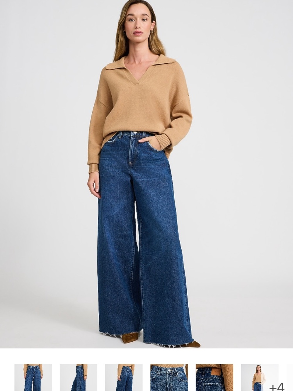 Express Wide-Leg High-Rise Jeans - Dark Blue stretch - Picture 5 of 10